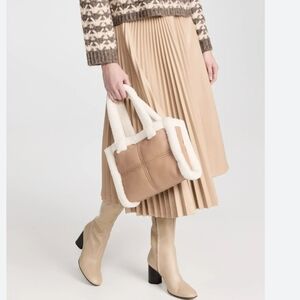 Stand Studio Tan and Cream Small Tote Bag NWT